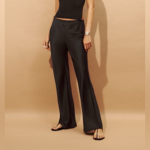 Reformation Gale High Waist Satin Pants Size S